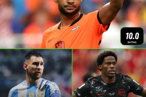 加克波荣获whoscored10分，与梅西、戴维并肩，前三届世界杯仅三人达成