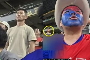 韩国博主捕捉到孙兴慜父亲观战画面，面容凝重！