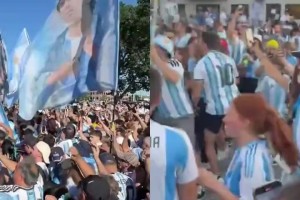 蓝白海洋！阿根廷球迷占领美国两大地标