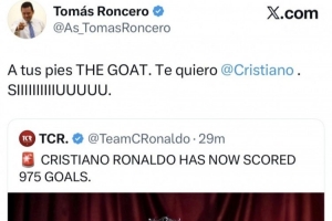 龙赛罗社交媒体致敬C罗：THE GOAT传奇延续，爱你！SIIIIIIIIUUUU