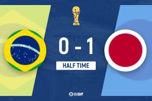 日本半场领先巴西1-0，佐野海舟单刀破门，达尼洛失误导致丢球