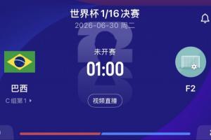 巴西16强赛将挑战F组次席，目前F组中荷兰居首，日本列第二，瑞典排第三