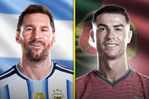 talkSPORT：梅西35岁后世界杯进球数达10球，C罗世界杯总进球数为8球