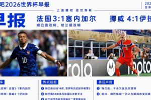 世界杯晨报：姆巴佩连进两球法国3-1胜塞内加尔；哈兰德梅开二度挪威大胜