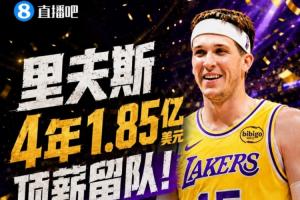 里夫斯与湖人续约4年1.85亿美元，创落选秀最大合同纪录